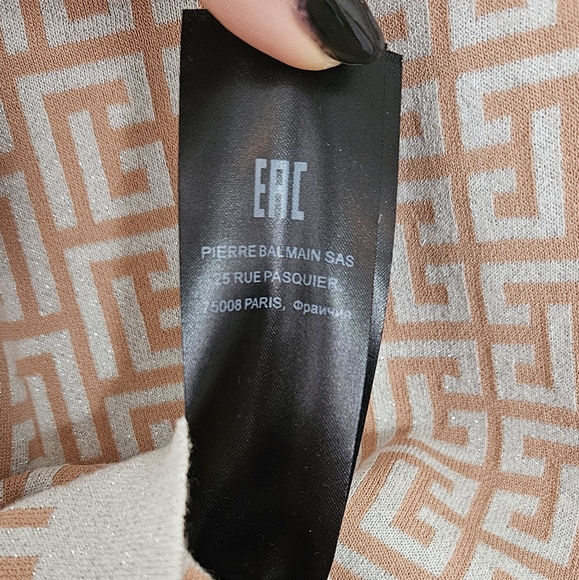 Balmain short sleeve crop top monogram cardigan Medium M - Picture 5 of 5